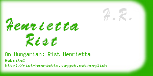 henrietta rist business card